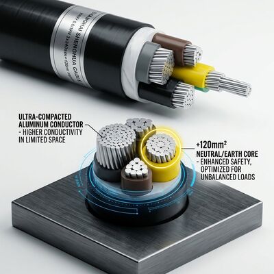 UV Resistant PVC Insulated Power Cable 0.6/1kV 4x35mm2 Aerial Overhead Outdoor Use nhà cung cấp
