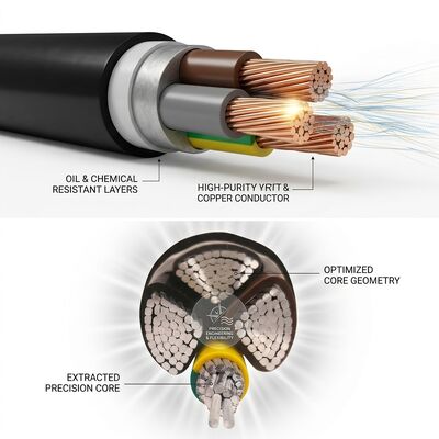 Oil Resistant Chemical Resistant PVC Insulated Cable 450/750V 3 Core Industrial Use nhà cung cấp