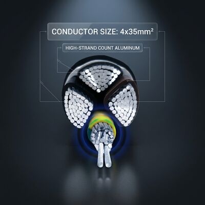 UV Resistant PVC Insulated Power Cable 0.6/1kV 4x35mm2 Aerial Overhead Outdoor Use nhà cung cấp