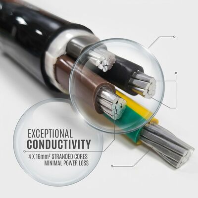 High Temperature XLPE Insulated PVC Sheathed Cable 0.6/1kV 4x16mm2 Power Station nhà cung cấp