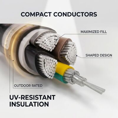 UV Resistant PVC Insulated Power Cable 0.6/1kV 4x35mm2 Aerial Overhead Outdoor Use nhà cung cấp