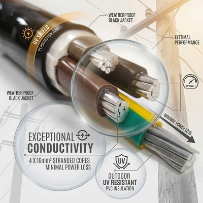 NYY 4x50mm2 Weather Resistant PVC Insulated Cable Aerial Installation 0.6/1kV IEC60502 nhà cung cấp