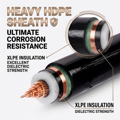 Cáp điện ngầm XLPE cách điện vỏ HDPE chống ăn mòn 0.6/1kV nhà cung cấp